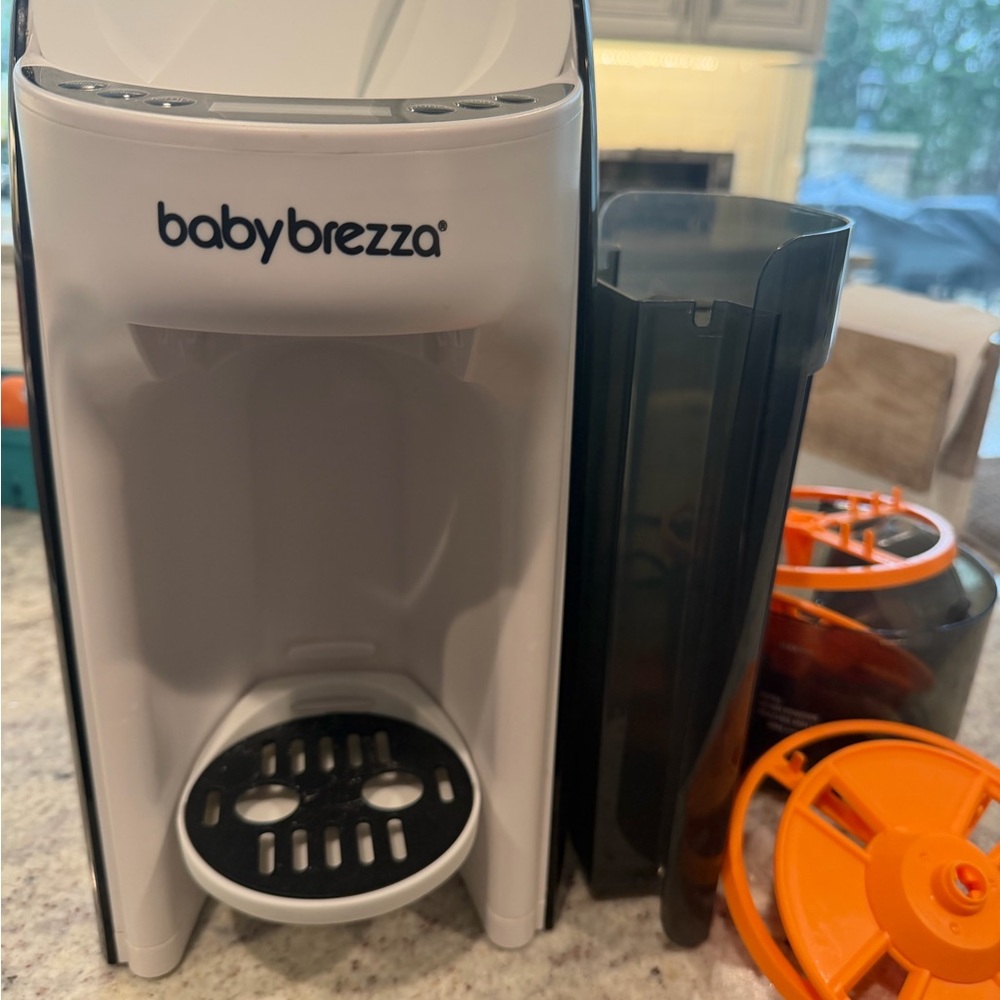 Baby Brezza Formula Maker - White with Smoke and Orange Accents